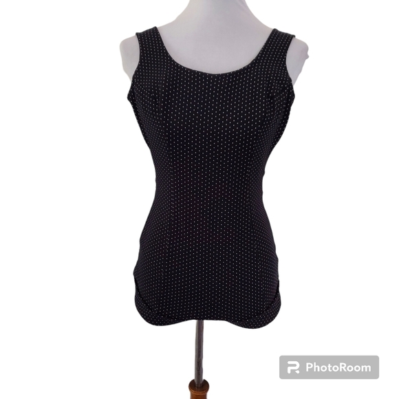 Vtg 40s‎ 50s Bradley Black White Polka Dot  Boy Leg Low Back One Piece Swimsuit - Picture 15 of 16